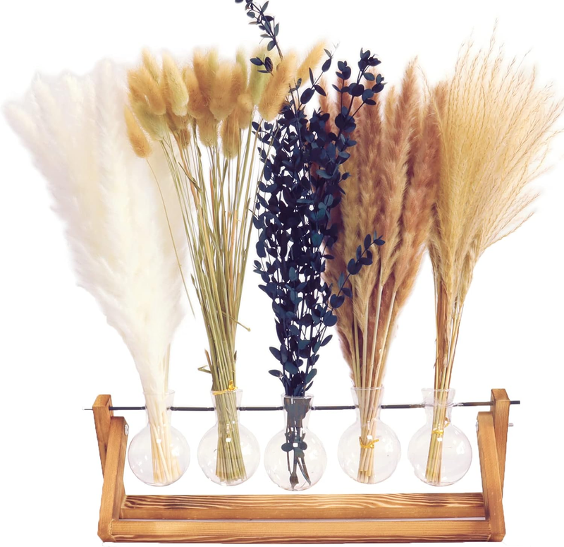 Dried Pampas Grass, 110pcs Natural Dried Flower Bouquet Boho Plant 17" Small Flo