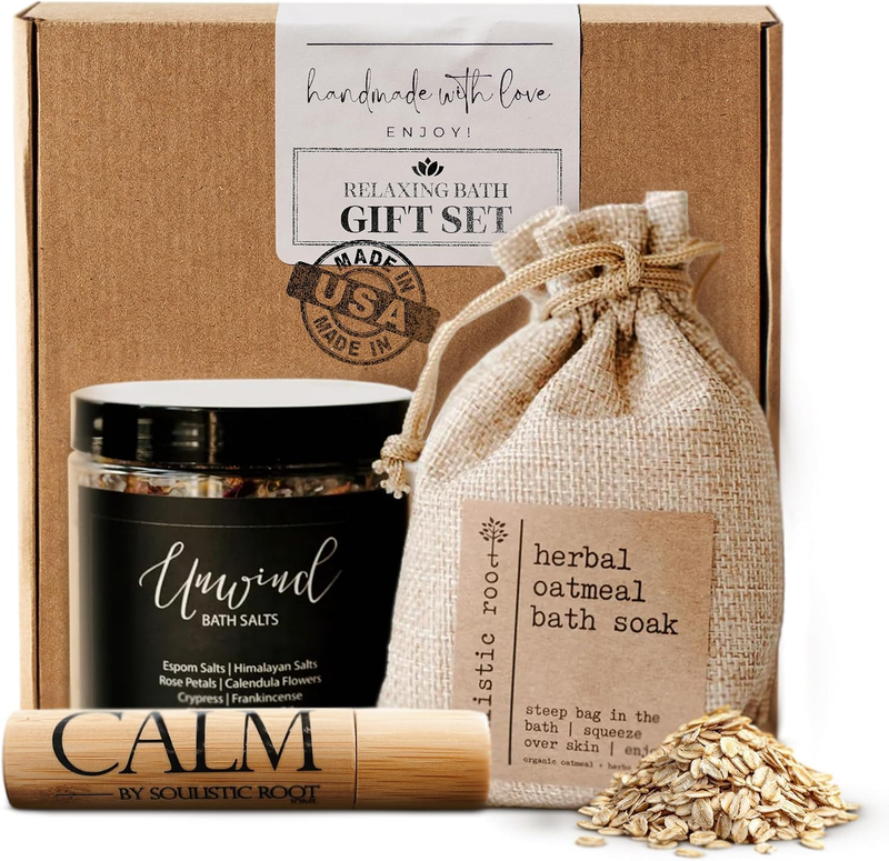 Relaxing Bath Gift Set for Women – Ready-To-Gift Spa Gift Set with Calm Essentia