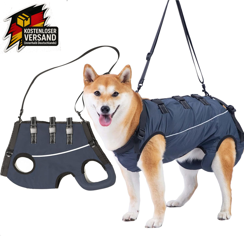 Hunde Tragehilfe Geschirr Unterstützung Rehabilitationsschlinge Verstellbar Atmungsaktiv XL