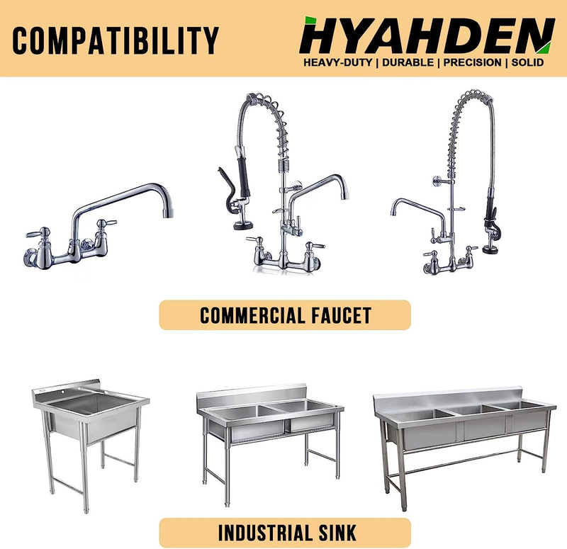 HYAHDEN Wall Mount Kitchen Faucet Installation Kit for Commercial Kitchen Sink F
