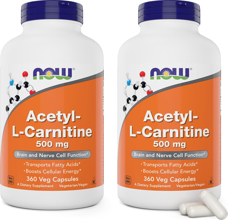 NOW Foods Now Acetyl L Carnitine 500Mg, 360 Veg Caps (Pack of 2) EXP:04/28