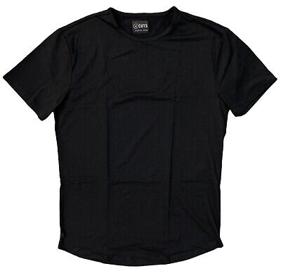 Cuts Clothing Men's Curve Hem Crew Neck Signature Fit 4-Way Stretch Tee T-Shirt