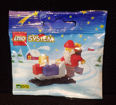 LEGO Vintage 1995 SANTA CLAUS SLEIGH #1807 NEW Sealed Polybag Rare