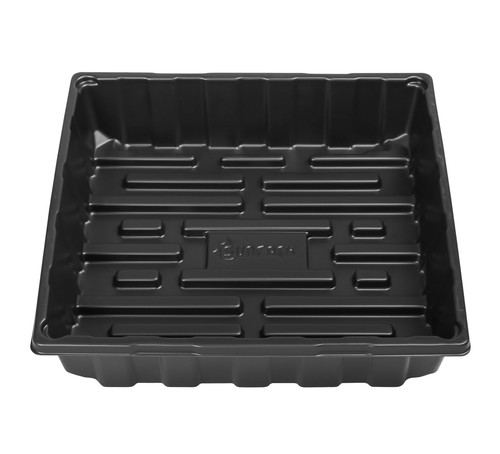 SUNPACK 10” x 10” Extra Strength Plastic Seed Starting Tray, Black, 2.5"