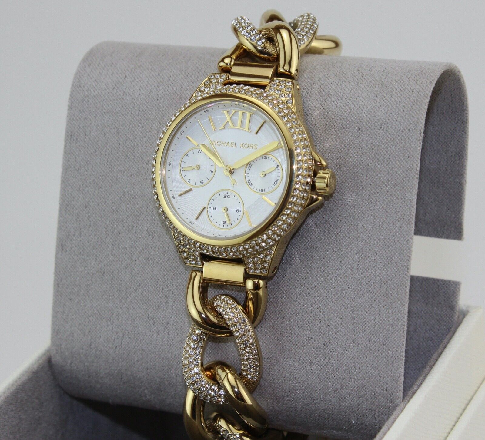 NEW AUTHENTIC MICHAEL KORS MINI CAMILLE GOLD TWIST CRYSTALS NEW AUTHENTIC MICHAEL KORS MINI CAMILLE GOLD TWIST CRYSTALS