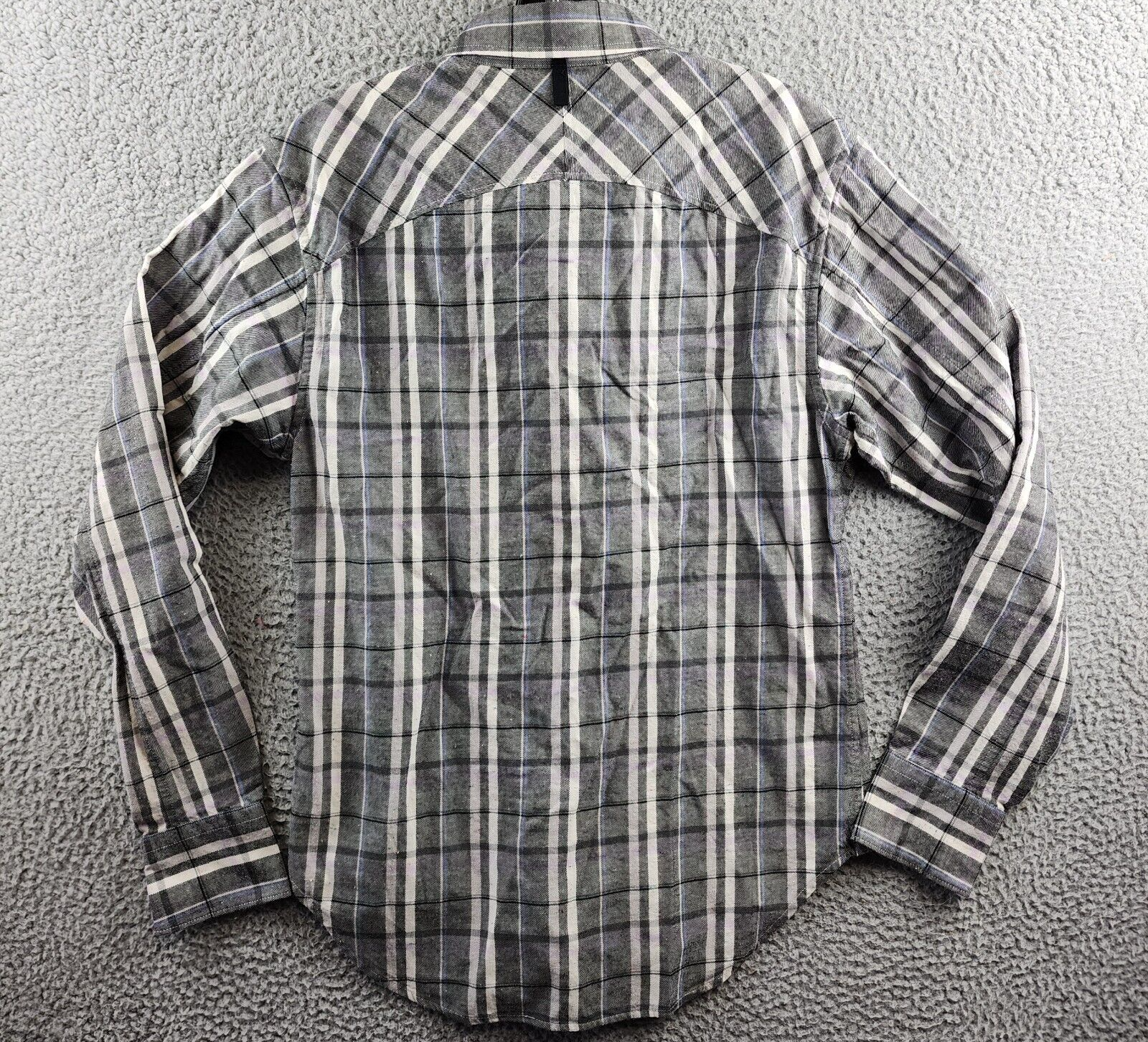 rag & bone Fit 2 Engineered Donegal Relaxed Fit Button Up Men's XS Gray Plaid - Picture 12 of 14