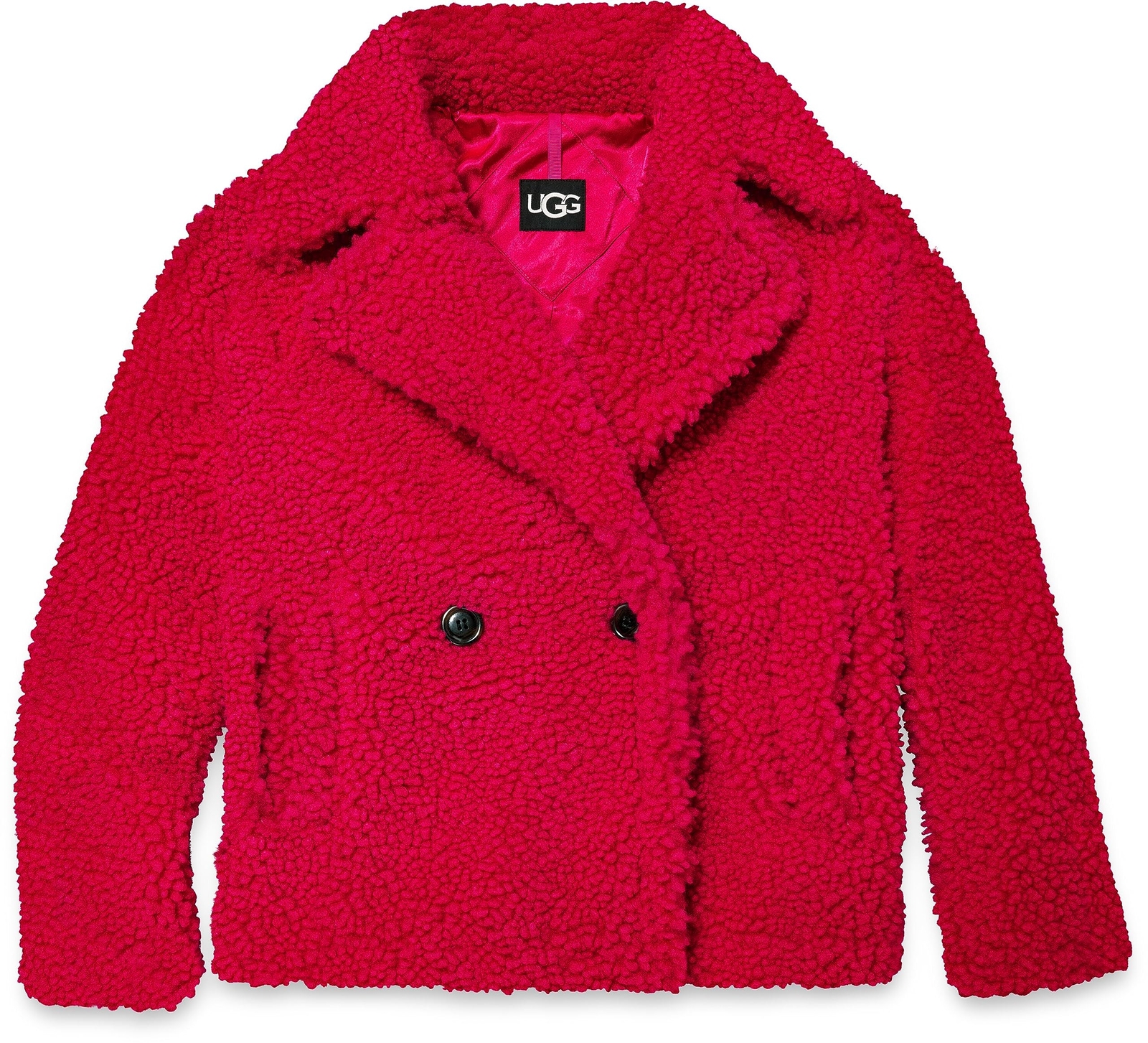 Pre-owned Ugg Women's Gertrude Short Teddy Coat, Lupine In Purple