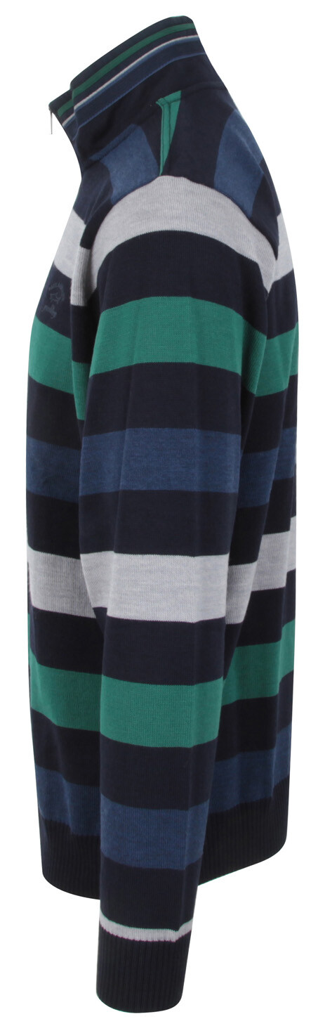 Pre-owned Paul & Shark Yachting Men's Sweater Jumper Pullover Troyer 4xl 100% Wool Striped In Multicolor