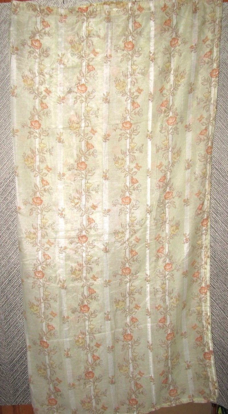 Vintage Sheer Floral Cloth Shower Curtain 66 1/2