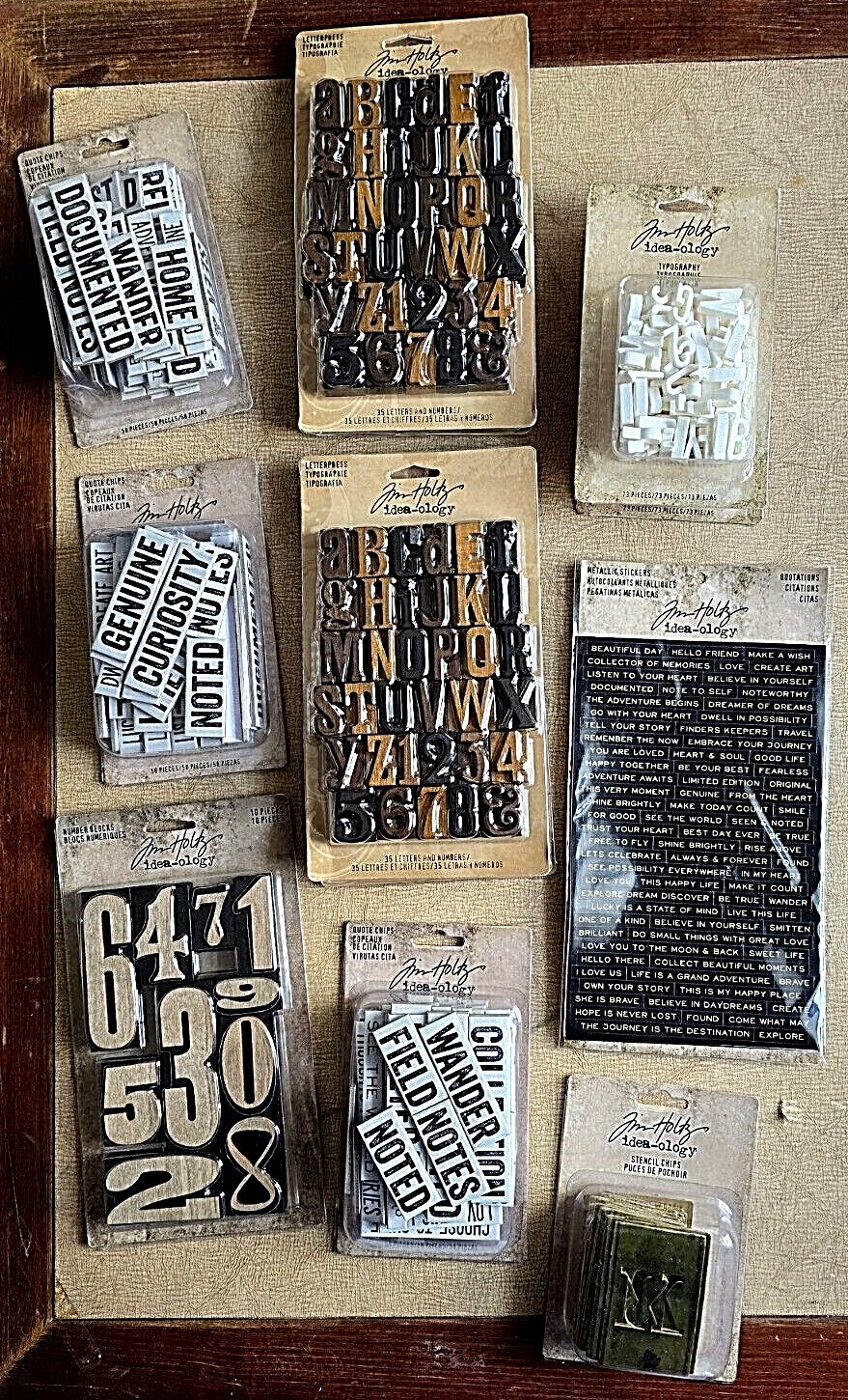 Tim Holtz idea-ology LETTERS, NUMBERS, WORDS, blocks Tim Holtz idea-ology LETTERS, NUMBERS, WORDS, blocks
