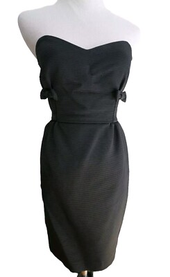 French Connection Womens Mini Dress Sheath Black Bow Slim  Size 6 Small NEW 