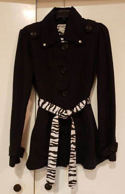 SELF ESTEEM TRENCH STYLE COAT, BLACK, Small