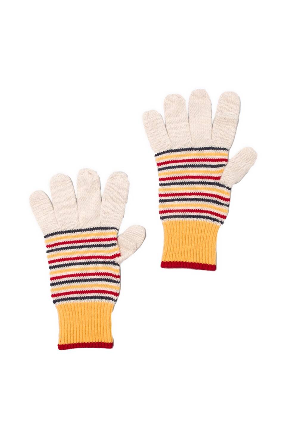 Jack Spade 144062 Men's Yellow Keller Striped Gloves in Ivory Sz OS