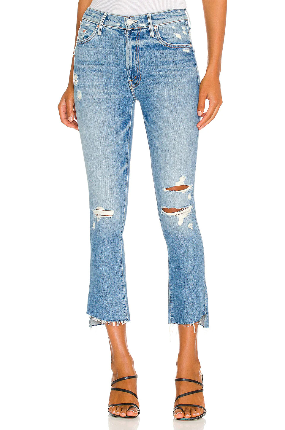 Pre-owned Mother Denim Insider Crop Step Fray Holy Melancholy Size 25, 27, 28, 29 $268