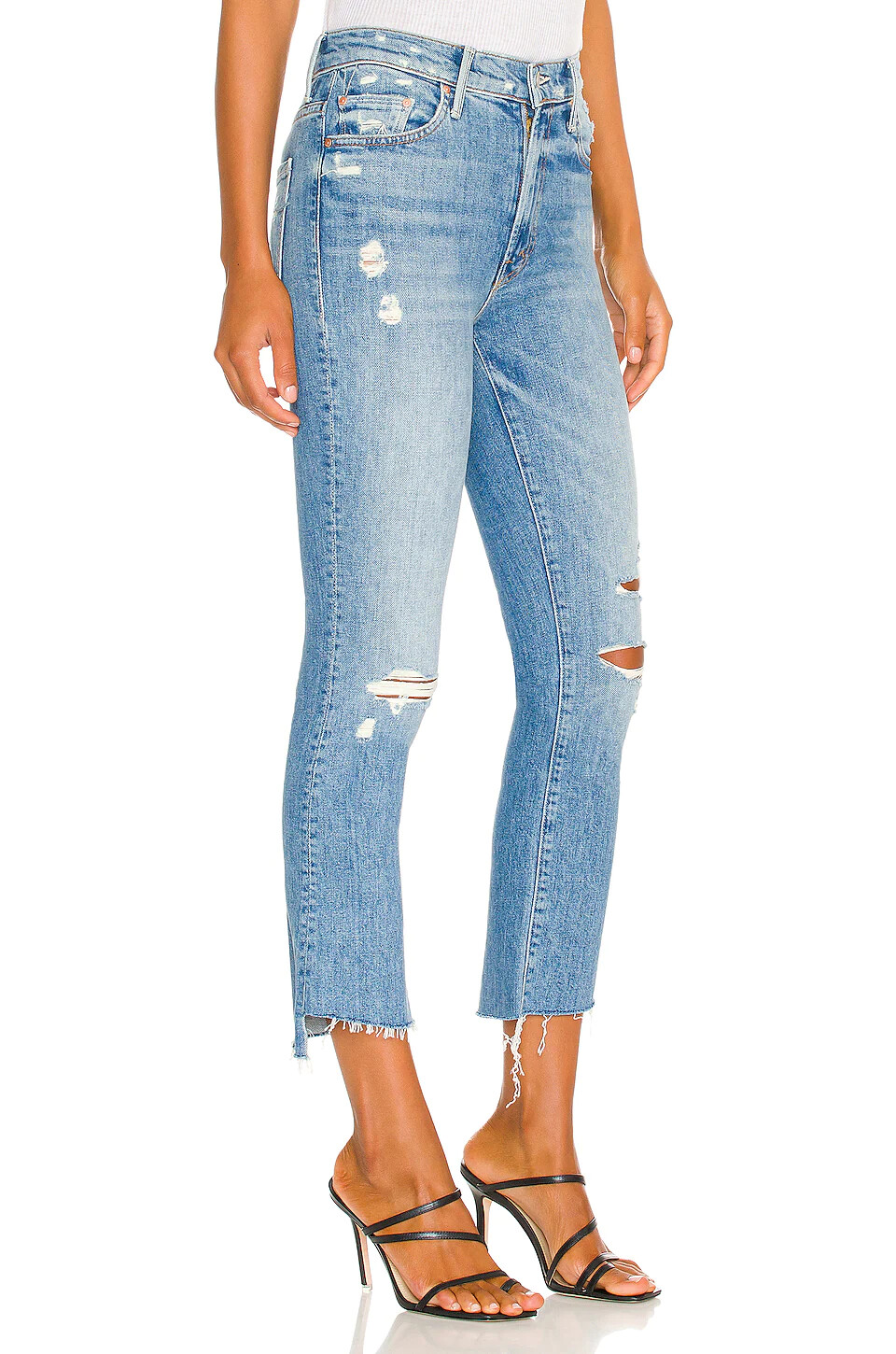 Pre-owned Mother Denim Insider Crop Step Fray Holy Melancholy Size 25, 27, 28, 29 $268