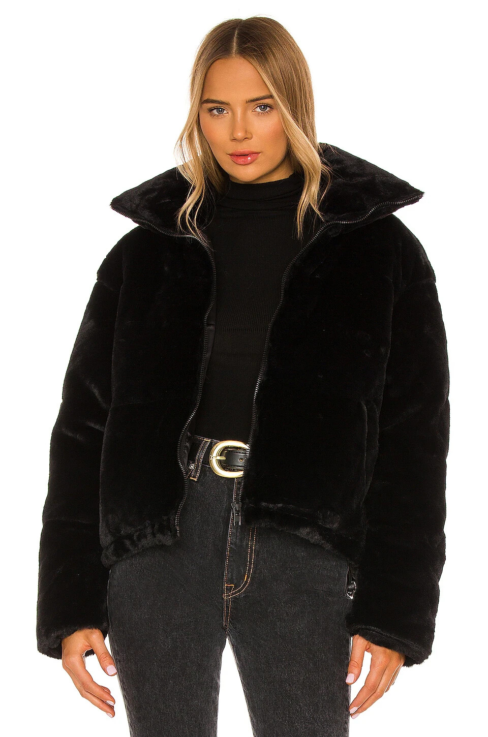 Herlipto  Faux Fur Coat Mサイズ BLACK Vast Fur Coat (ES2225BL-BLACK)