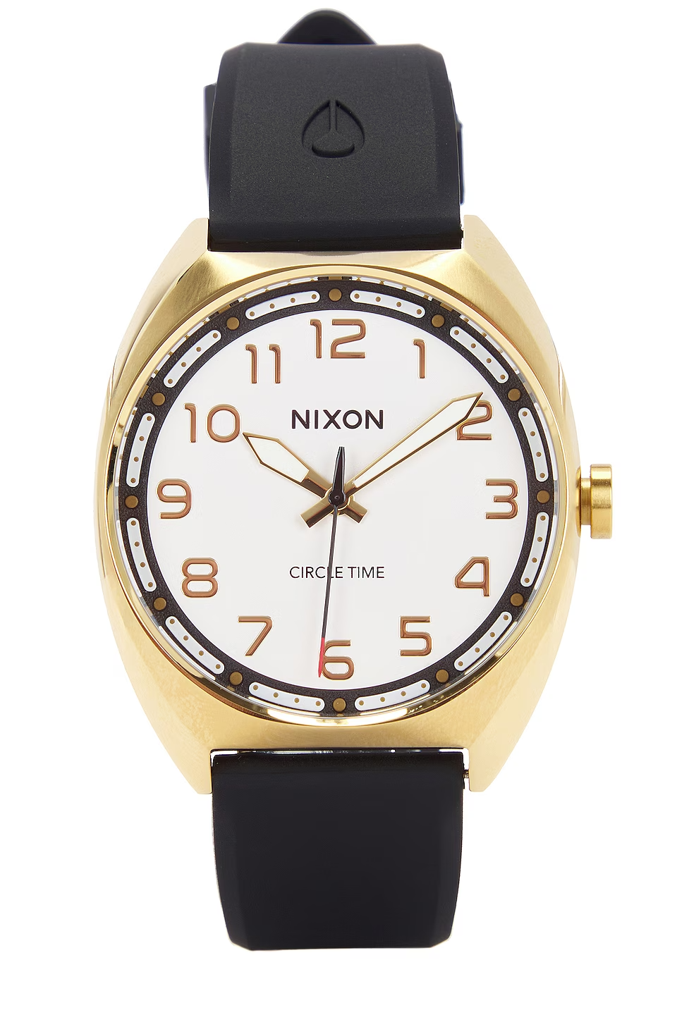NWT Mens Nixon Mullet Watch $200 gold white black waterproof