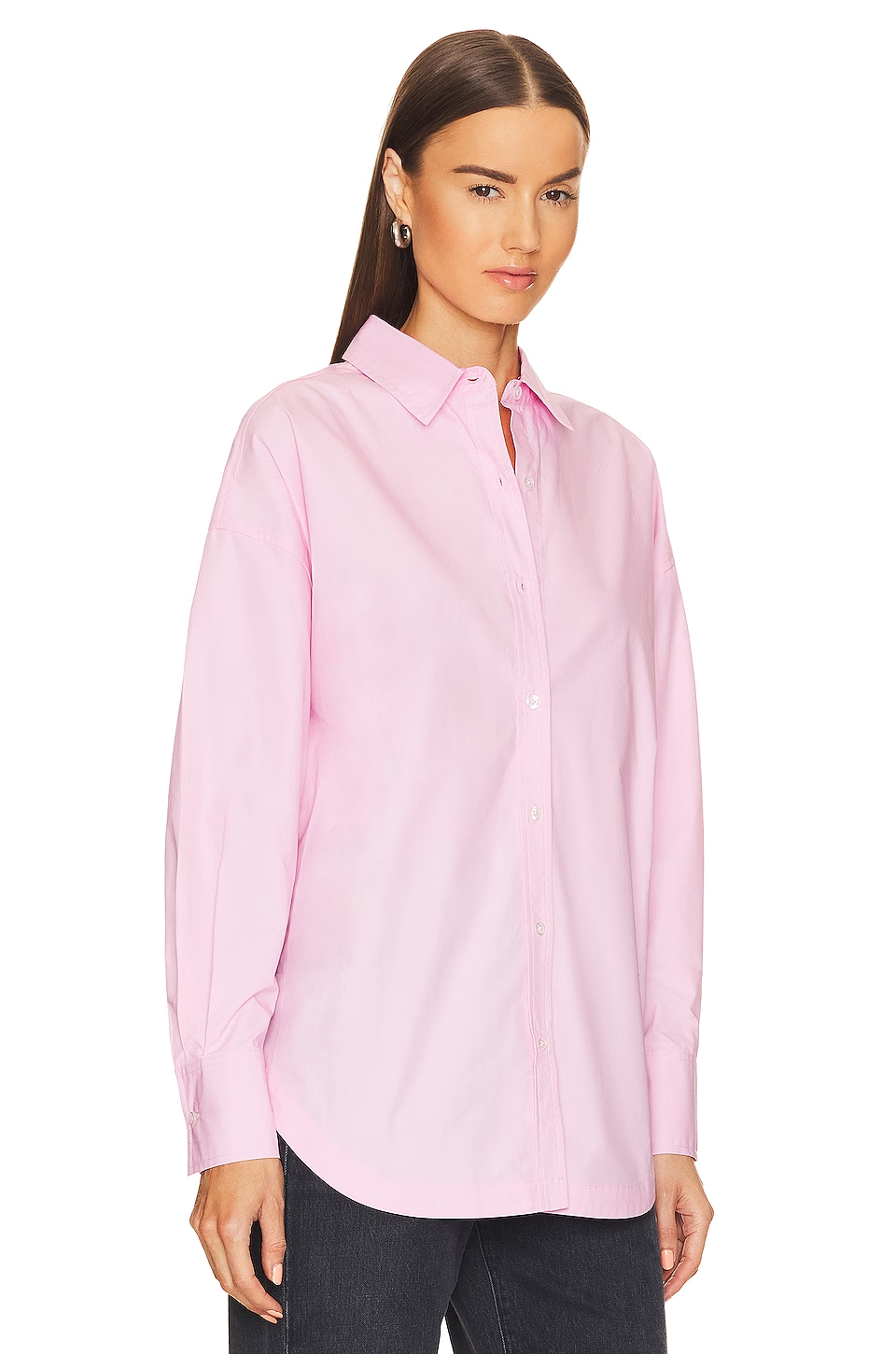 STEVE MADDEN Poppy Collared Hi Low Pink Tulle Poplin
