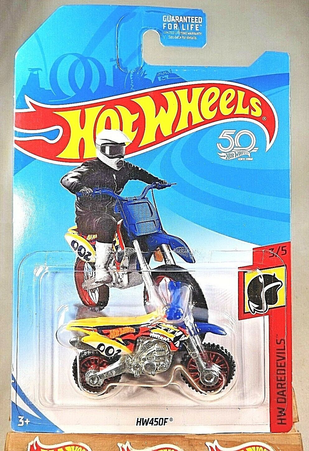 Frr86 Hw Daredevils 3/5 Hw450f Yellow Variation W/red Lace Spoke