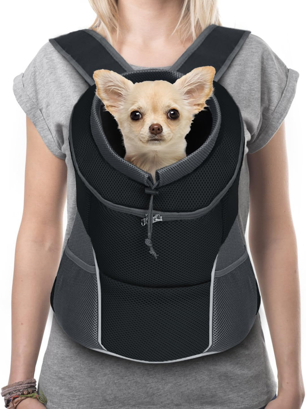 Backpack Pet Dog Carrier Front Pack Breathable Head Out Reflective S