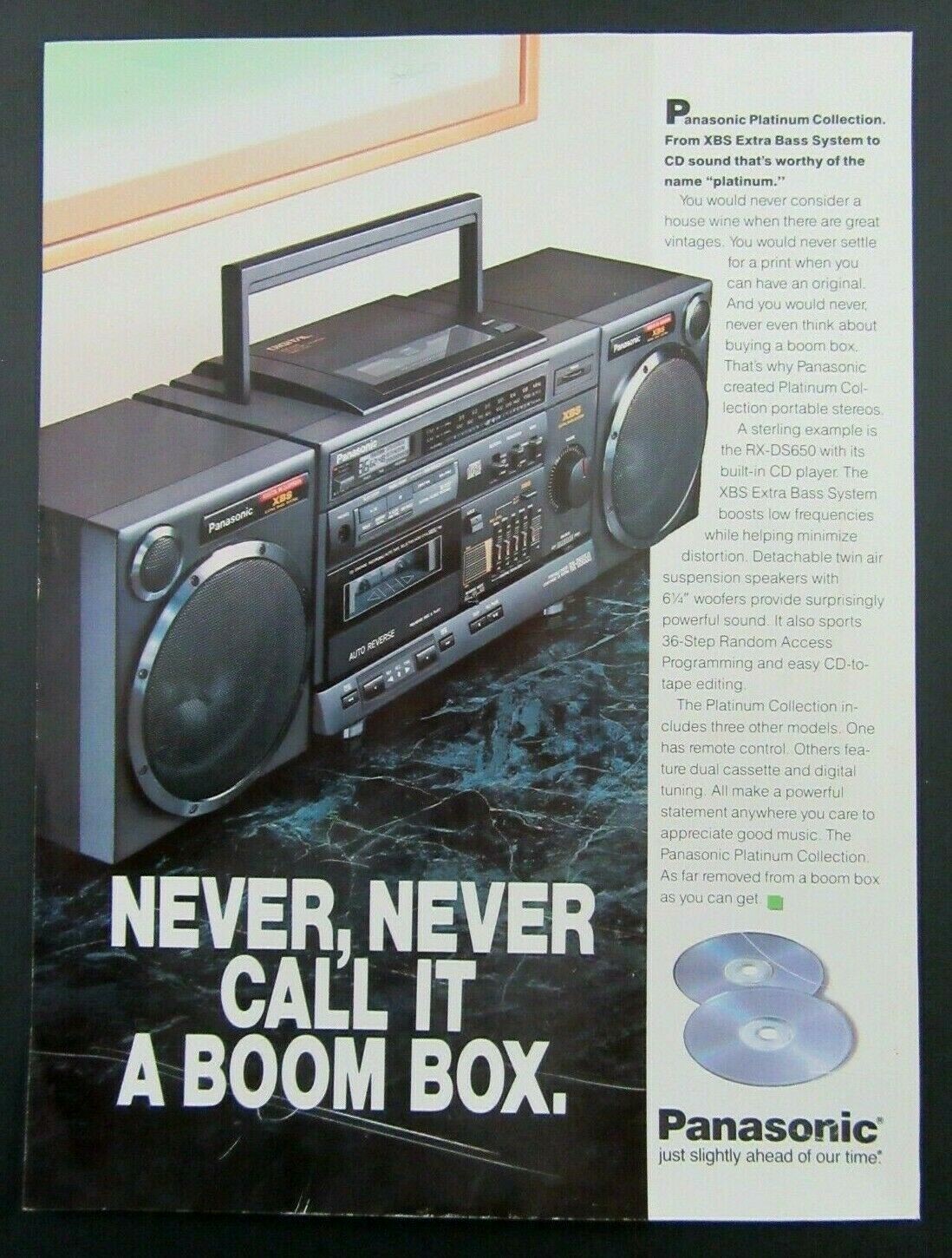 1989 PANASONIC RX-DS650 Portable CD Stereo XBS Extra Bass