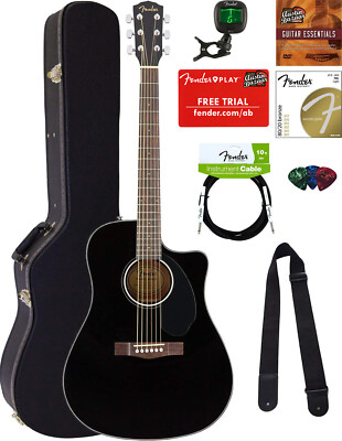 Fender CD-60S Black アコースティックギター スタンド付き Amazon.com: Fender CD-60S Dreadnought Acoustic Guitar, with