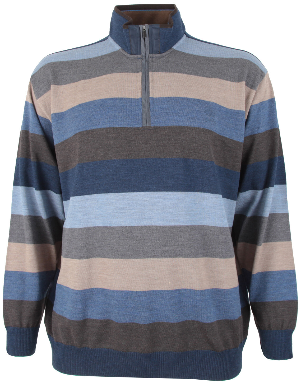 Pre-owned Paul & Shark Yachting Men's Pullover Sweater Jumper Troyer 4xl 100% Wool Striped In Multicolor