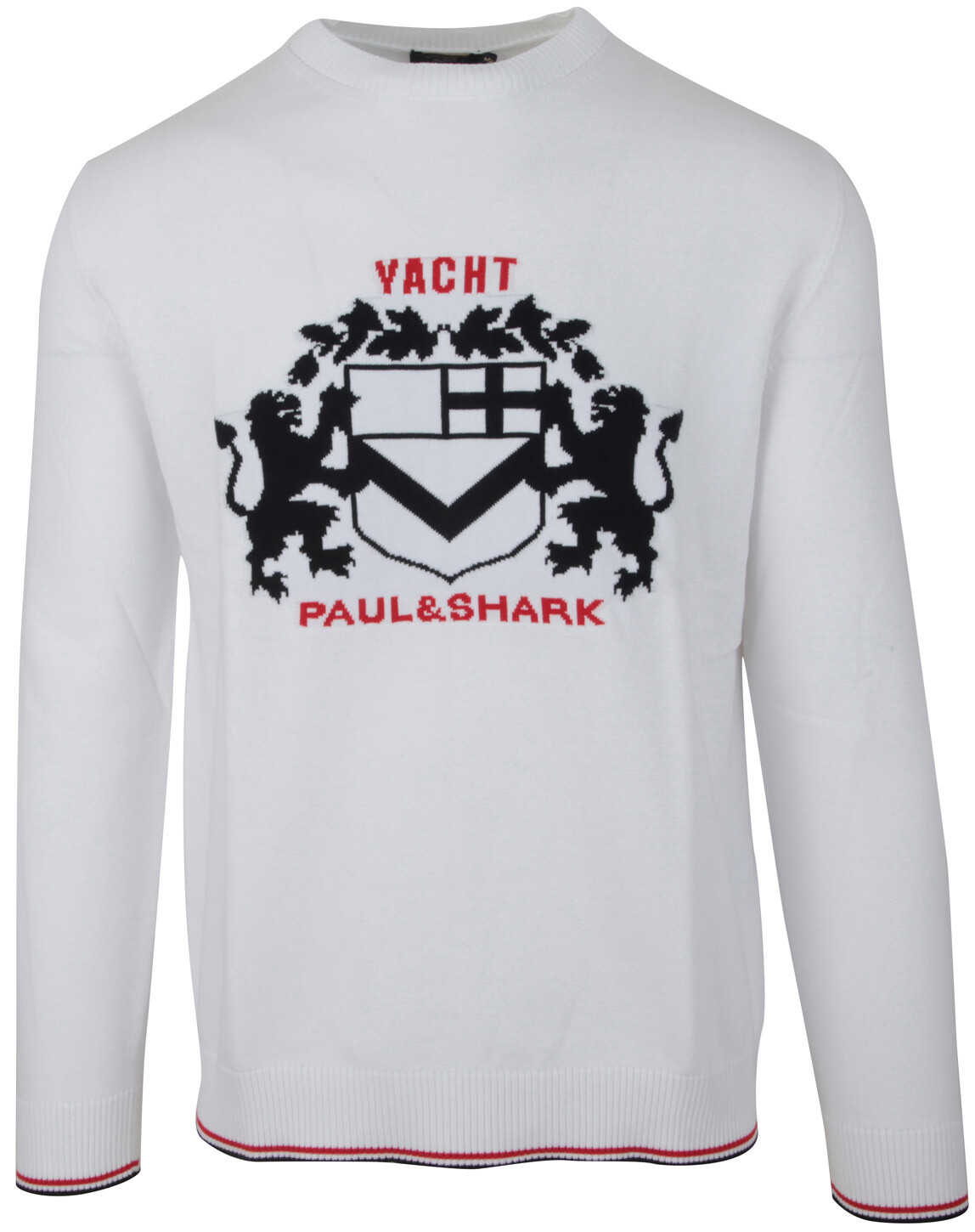 PAUL & SHARK YACHTING PAUL & SHARK YACHTING MEN'S PULLOVER SWEATER JUMPER SIZE L 100% COTTON WHITE