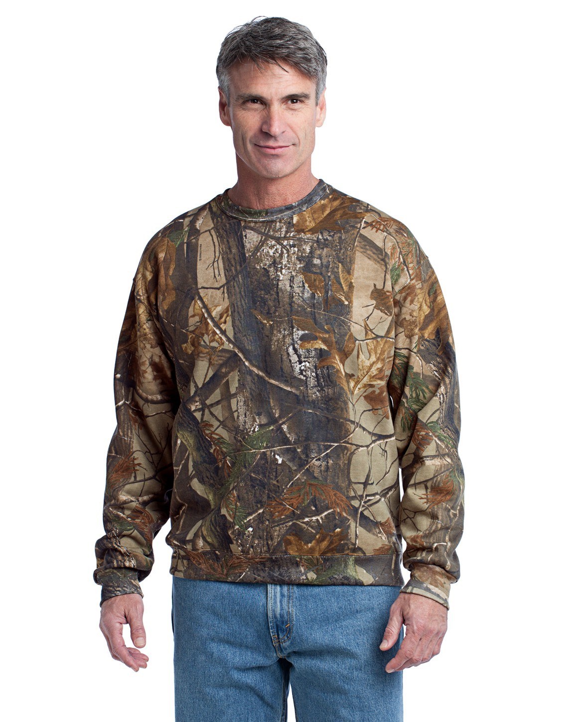mens camo crew sweatshirt