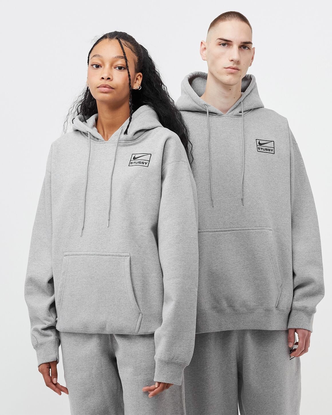 Nike x Stussy Pullover Hoodie Adult Unisex SZ S Heather Grey Nike x Stussy Pullover Hoodie Adult Unisex SZ S Heather Grey