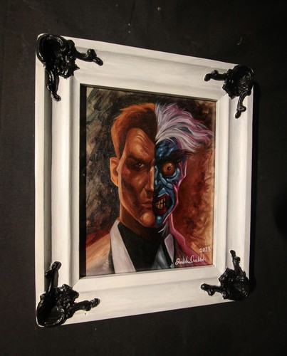 Batman 2 Face Original Oil Painting Framed