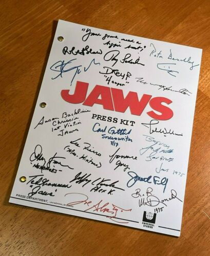 Jaws Press Kit Cast-Signed- Autograph Reprints