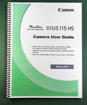Canon PowerShot IXUS 115 HS Instruction Manual: 212 Pages & Protective Covers