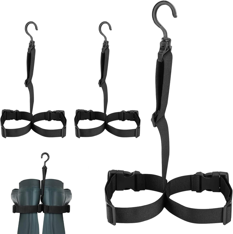 Adjustable Boot and Wader Hanger, Drying Rack with Straps for Fishing, Hunting,