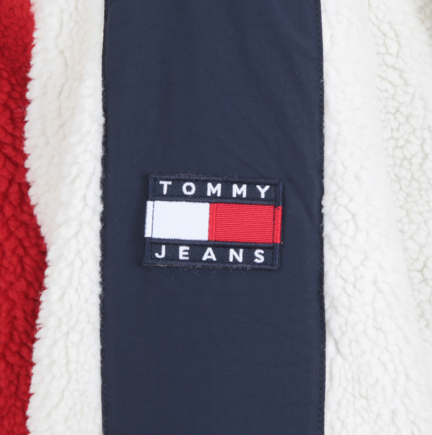 Pre-owned Tommy Hilfiger Jeans Men's Reversible Sherpa Jacket Hooded Size Xl In White