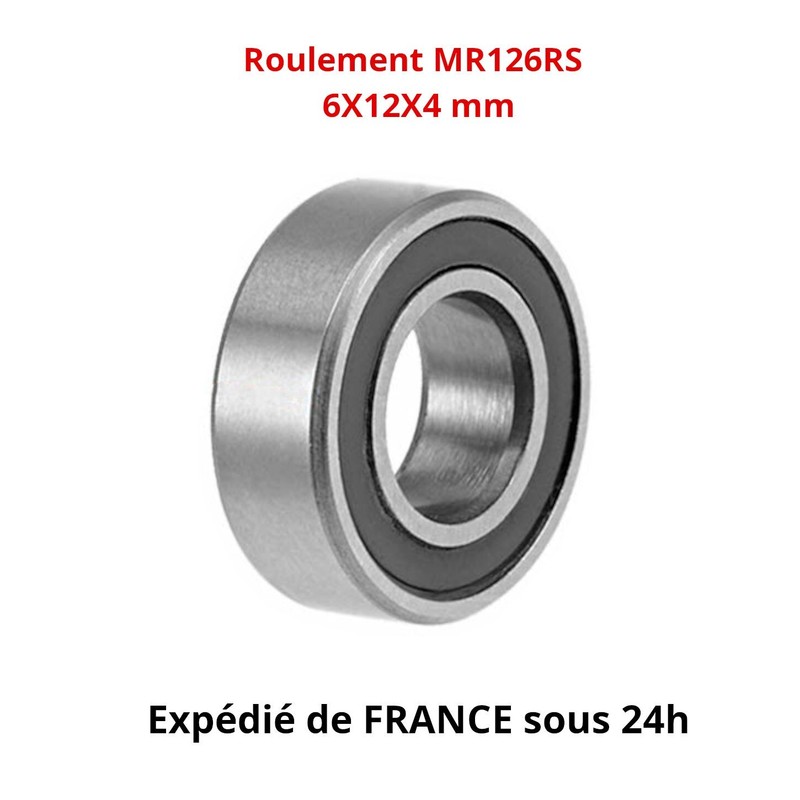 Mr126 2rs Roulement Ã  Bille 6 X 12 X 4 Mm Double Joint Caoutchouc Acier  Mr126rs