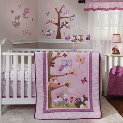Owl Baby Bedding Crib Nursery Girls Pam Grace Creations Curtain