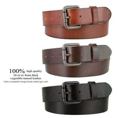 One Piece Genuine Full Grain Leather Casual Jean Belt 1-1/2
