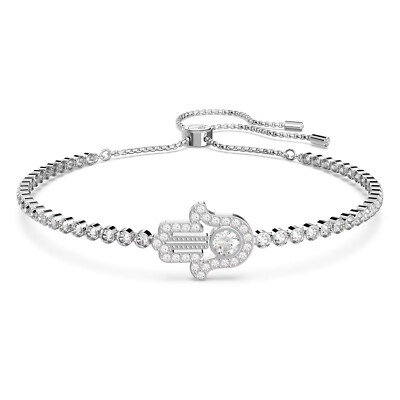スワロフスキー Hamsa Hand Symbol ブレスレット Swarovski Subtle Bracelet Hamsa Hand, White, Rhodium plated