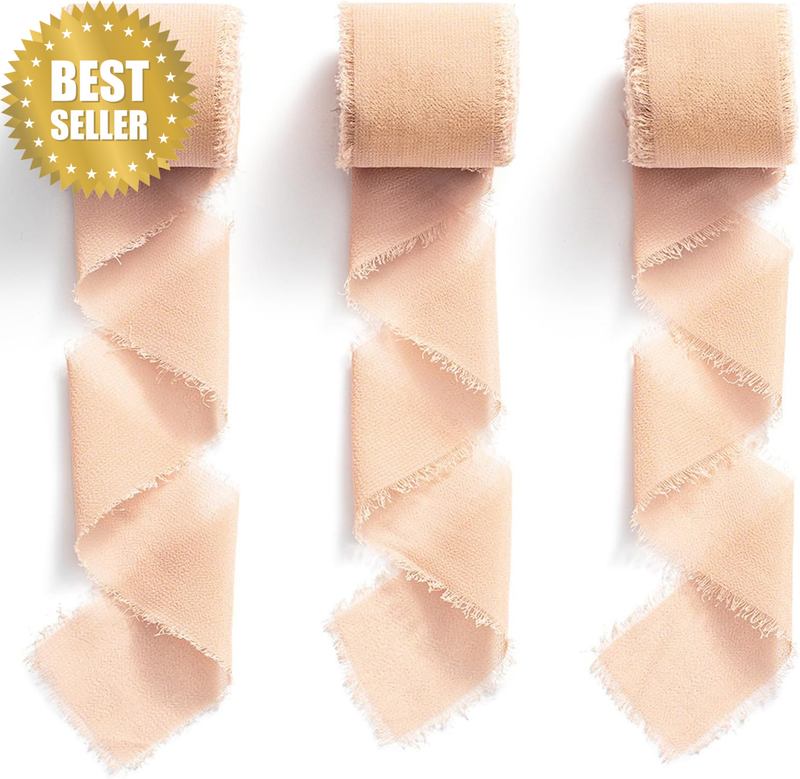 Chiffon Ribbon Gift Wide Ribbons for Gift Wrapping Rose Gold | 1,5 Inch X 7 Yd D