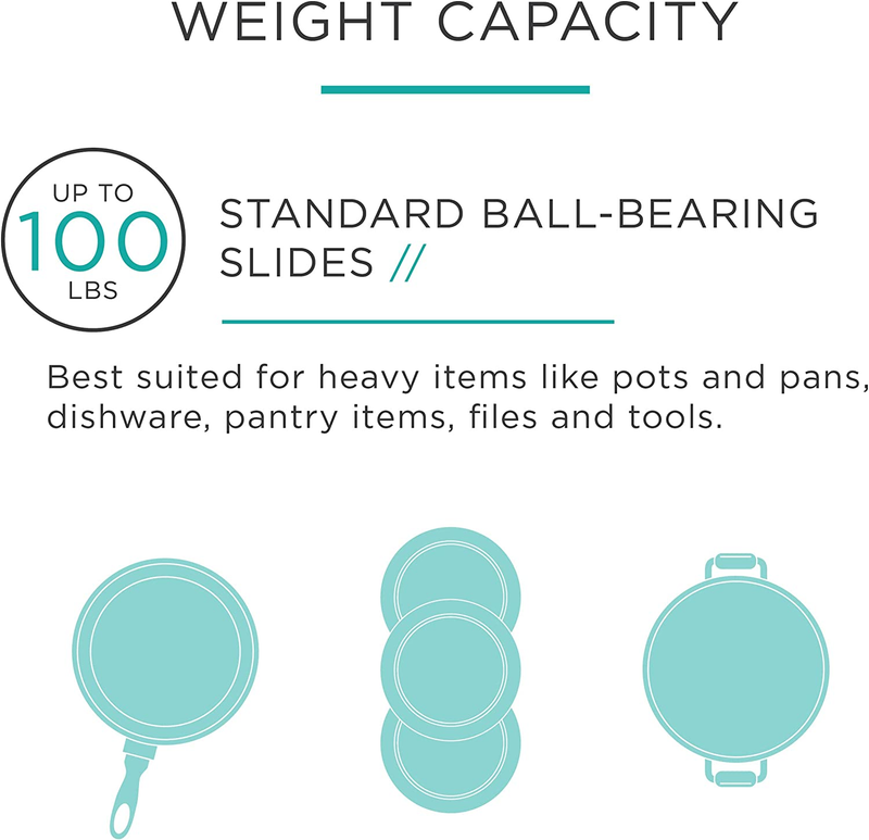 Ball Bearing Drawer Slides 16-Inch Made from Stamped Steel w/ Zinc Plated Finish
