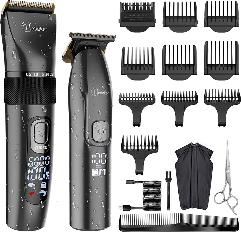 Profi Haarschneidemaschine Set Haarschneider Pflegesets Barttrimmer Bartschneider Herren T-Förmiger Trimmerkopf T-Blade Trimmer Präzisionstrimmer IPX7 Wasserdicht