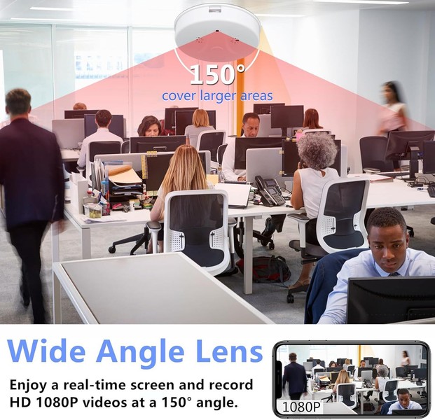 Hidden Camera Smoke Detector Wireless WiFi with Video 1080P HD Small... - Image 14