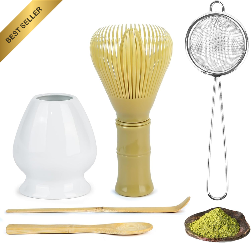 Matcha Whisk Set, Food-Grade Resin Chasen with Stand & Spoon, Easy to Clean & Mo