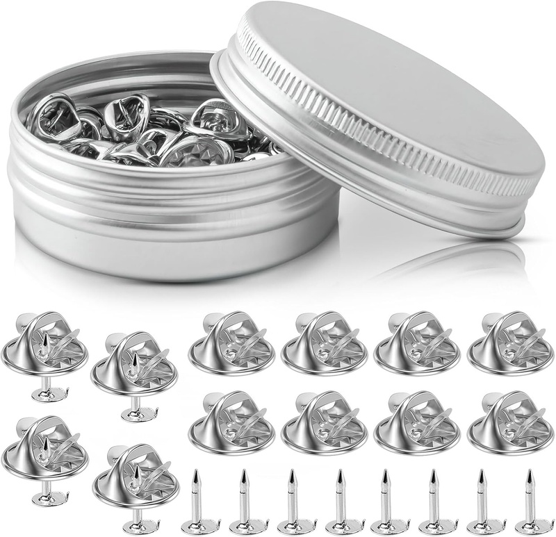 Pin Backs, 50 Pcs Metal Pin Backings, Backs Locking Pin Keepers Clasp Metal Pin