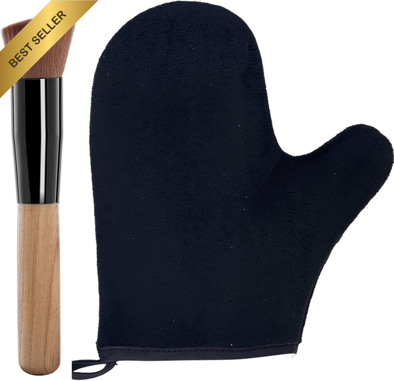 2 Piece Self Tanning Mitt Applicator Set, 1 Self Tanning Glove and 1 Self Tanner