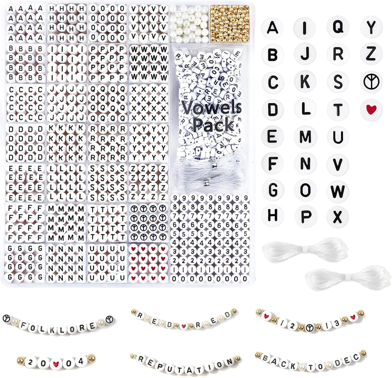 1620 Pcs Letter Beads for Bracelets, Alphabet Beads Kit for Friendship Bracelet