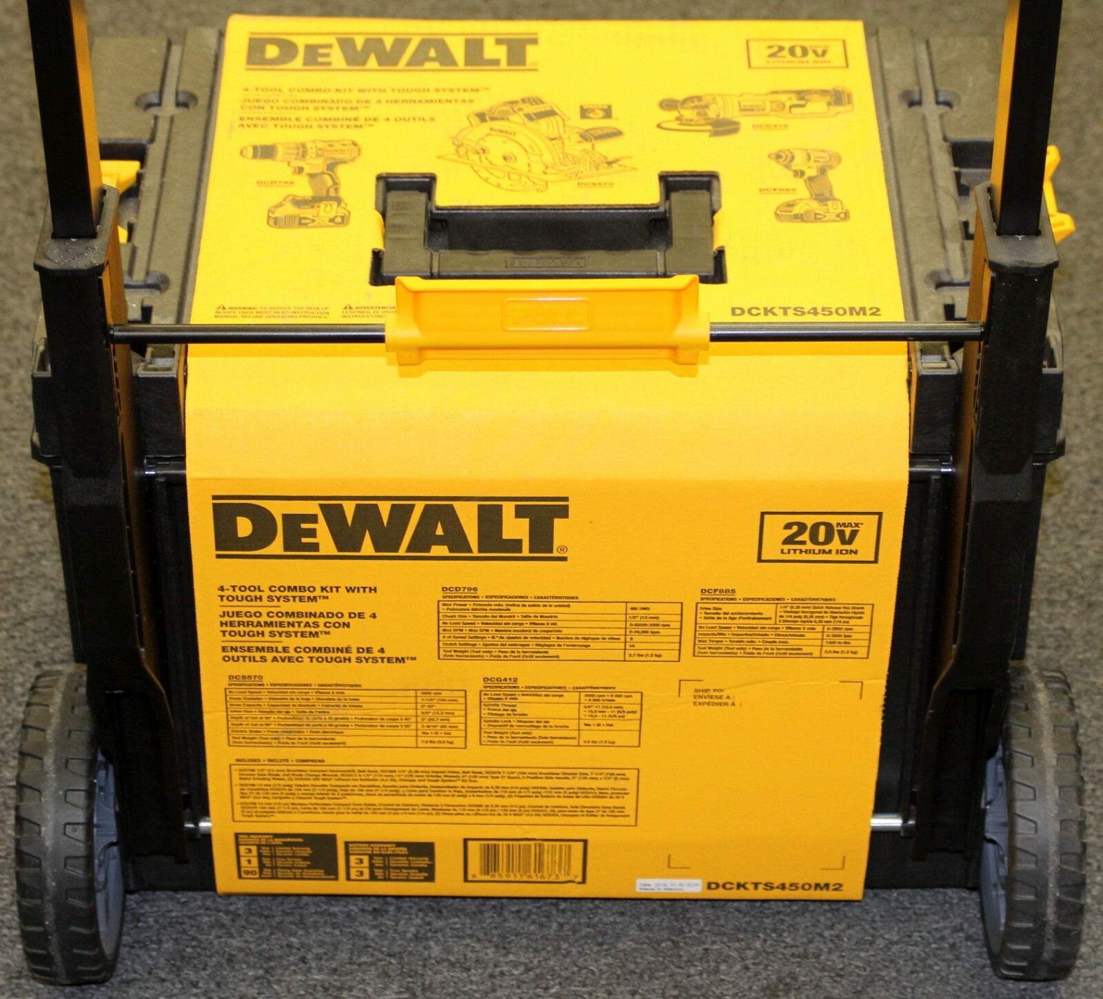 DeWALT Model DCKTS450M2 20V MAX 4-Tool Combo Kit W/ Tough System Case New Sealed