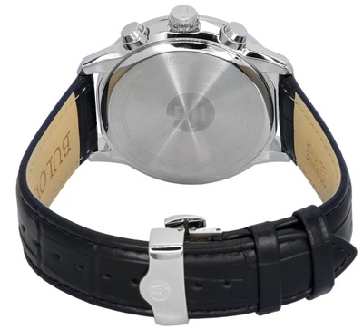 Pre-owned Bulova Sutton Classic Chronograph Leather Strap Green Dial 96b310 30m Mens Watch