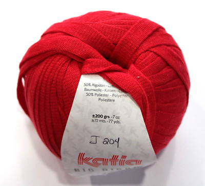 Katia Big Ribbon Col 4 Red Cotton Polyester 200gr 77yd